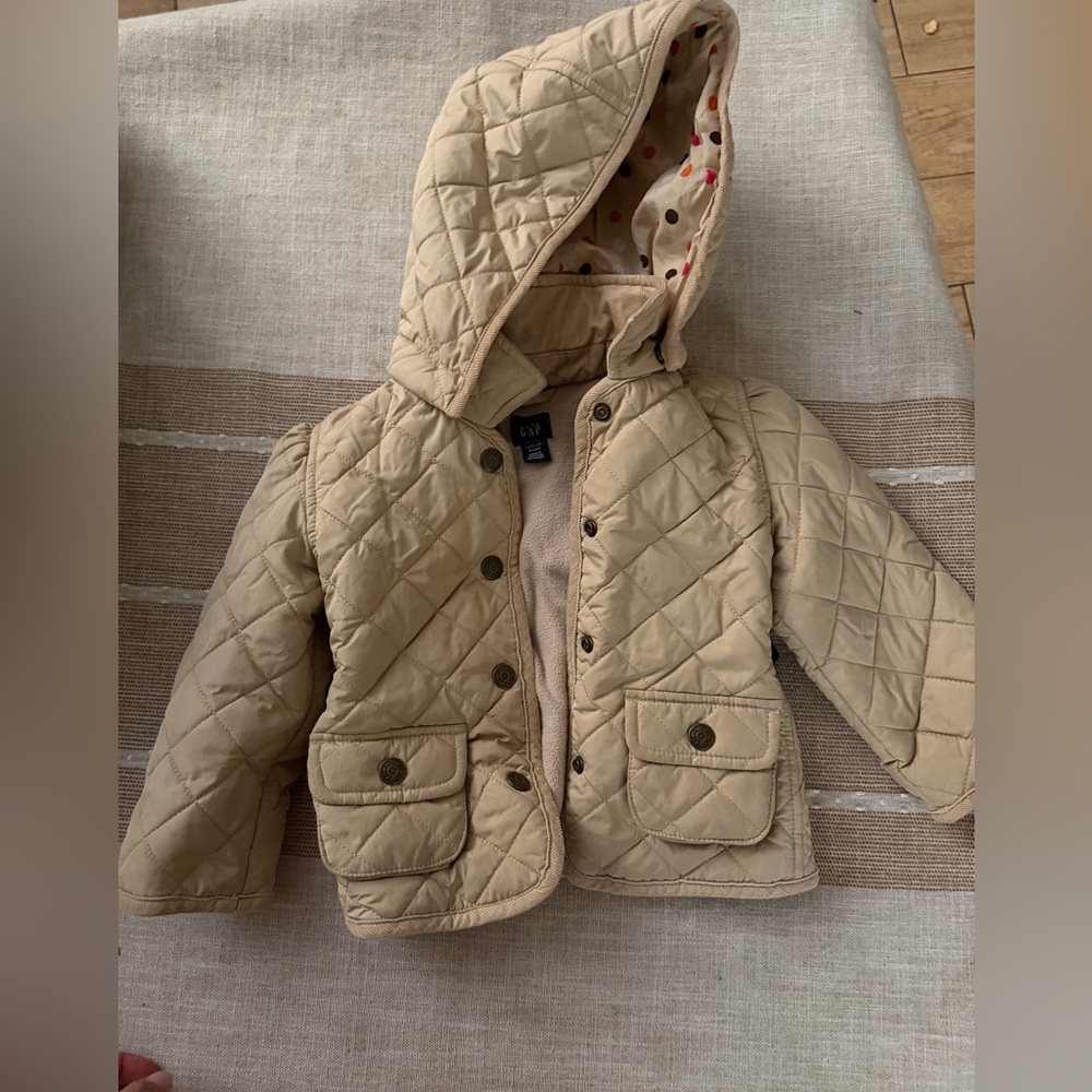 GAP Kids Beige Quilted Puffer Jacket